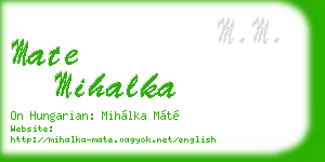 mate mihalka business card